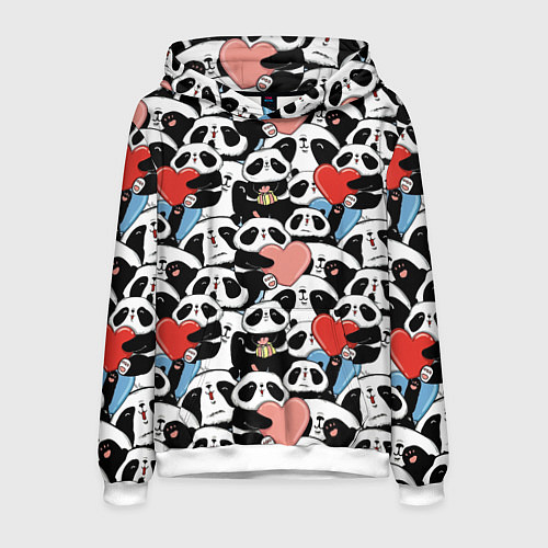 Мужская толстовка Funny Pandas / 3D-Белый – фото 1