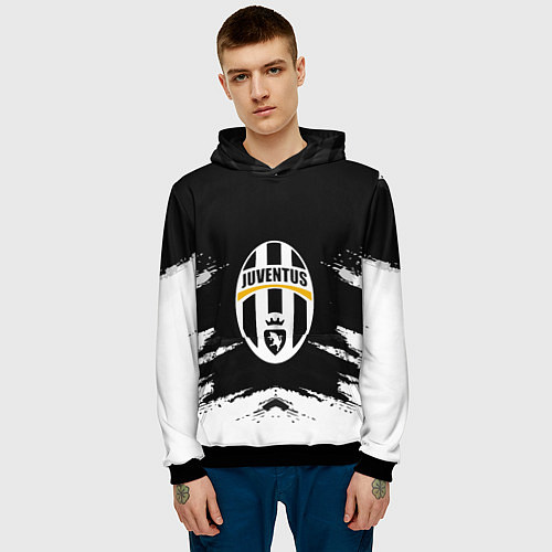 Мужская толстовка FC Juventus / 3D-Черный – фото 3
