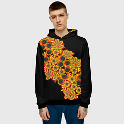 Толстовка-худи мужская Славянская роспись, цвет: 3D-черный — фото 2