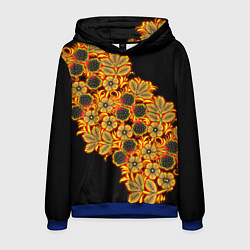 Толстовка-худи мужская Славянская роспись, цвет: 3D-синий