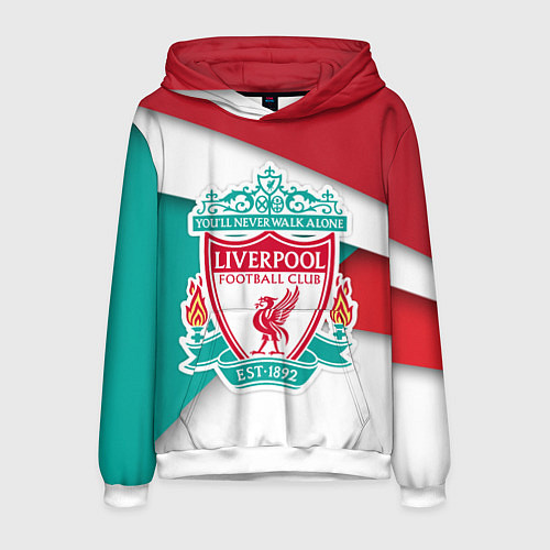 Мужская толстовка FC Liverpool / 3D-Белый – фото 1