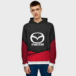 Толстовка-худи мужская Mazda: Grey Carbon, цвет: 3D-белый — фото 2