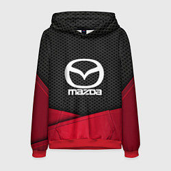 Толстовка-худи мужская Mazda: Grey Carbon, цвет: 3D-красный