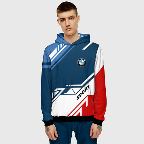 Мужская толстовка BMW SPORT / 3D-Черный – фото 3