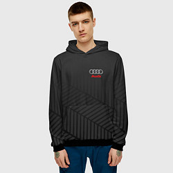 Толстовка-худи мужская Audi: Grey Collection, цвет: 3D-черный — фото 2