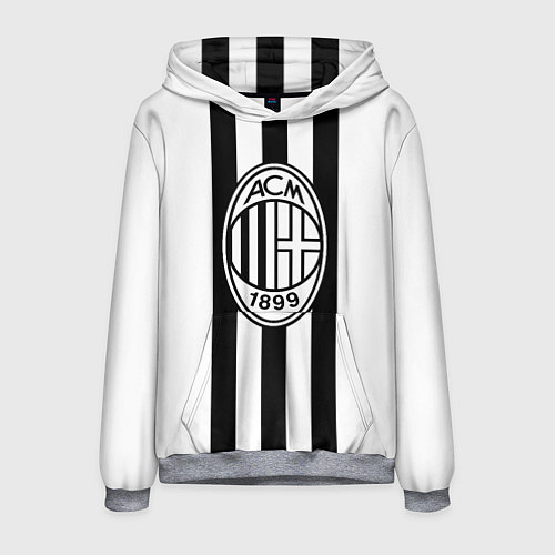 Мужская толстовка AC Milan: Black & White / 3D-Меланж – фото 1