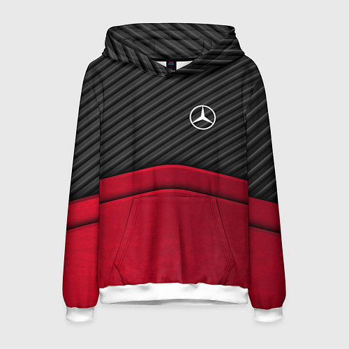 Мужская толстовка Mercedes Benz: Red Carbon / 3D-Белый – фото 1