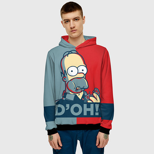 Мужская толстовка Homer Simpson DOH! / 3D-Черный – фото 3