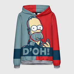 Толстовка-худи мужская Homer Simpson DOH!, цвет: 3D-меланж