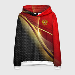 Толстовка-худи мужская RUSSIA SPORT: Gold Collection, цвет: 3D-белый