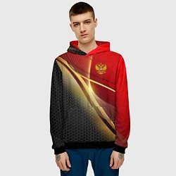 Толстовка-худи мужская RUSSIA SPORT: Gold Collection, цвет: 3D-черный — фото 2