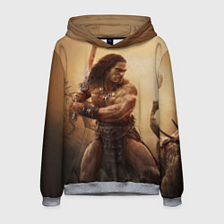 Толстовка-худи мужская Конан-варвар, цвет: 3D-меланж
