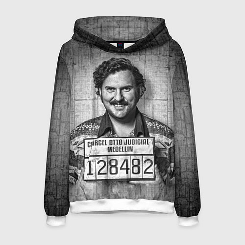 Мужская толстовка Пабло Эскобар / 3D-Белый – фото 1
