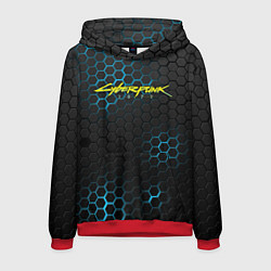 Толстовка-худи мужская Cyberpunk 2077: Blue Carbon, цвет: 3D-красный