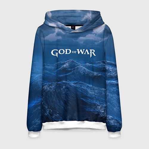 Мужская толстовка God of War: Rage of the waves / 3D-Белый – фото 1