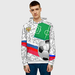 Толстовка-худи мужская Русский футбол, цвет: 3D-белый — фото 2