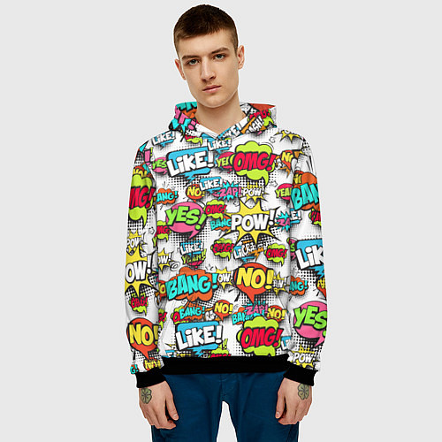 Мужская толстовка Pop art Fashion / 3D-Черный – фото 3