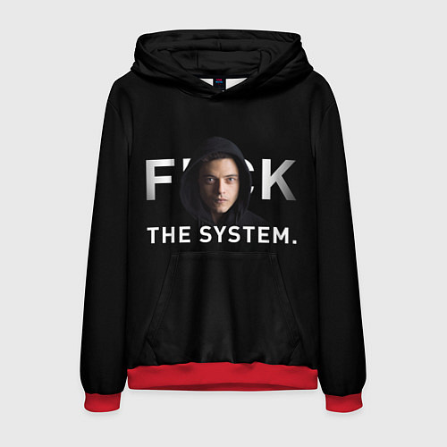 Мужская толстовка F*ck The System: Mr Robot / 3D-Красный – фото 1