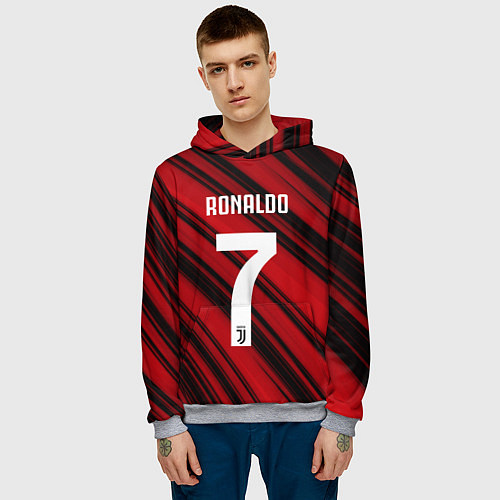 Мужская толстовка Ronaldo 7: Red Sport / 3D-Меланж – фото 3