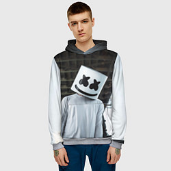Толстовка-худи мужская Marshmallow DJ, цвет: 3D-меланж — фото 2