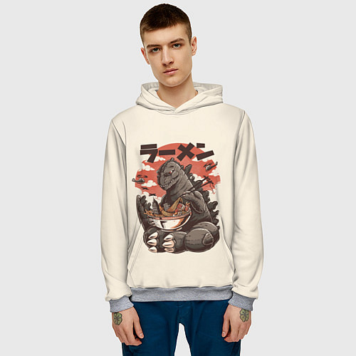 Мужская толстовка Godzilla Eat / 3D-Меланж – фото 3