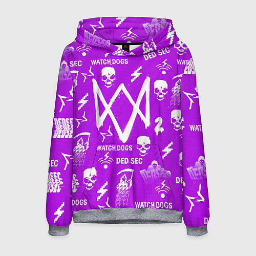 Мужская толстовка Watch Dogs 2: Violet Pattern / 3D-Меланж – фото 1