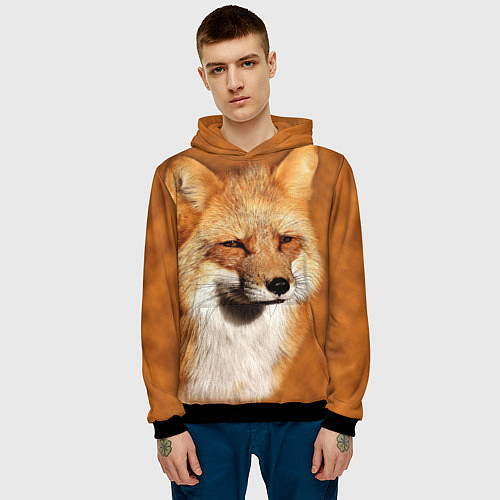 Мужская толстовка Хитрая лисичка / 3D-Черный – фото 3