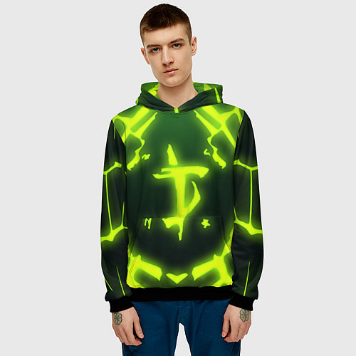 Мужская толстовка DOOM Covered / 3D-Черный – фото 3