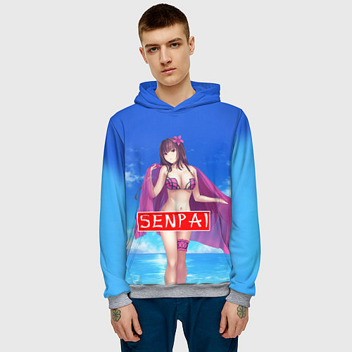 Мужская толстовка Senpai: Summer Girl / 3D-Меланж – фото 3