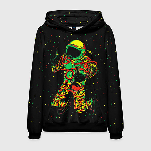 Мужская толстовка Космонавт с кальяном / 3D-Черный – фото 1