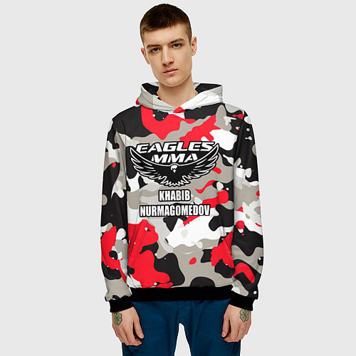 Мужская толстовка Khabib Nurmagomedov: Red Camo / 3D-Черный – фото 3