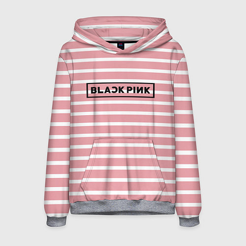 Мужская толстовка Black Pink: Striped Geometry / 3D-Меланж – фото 1