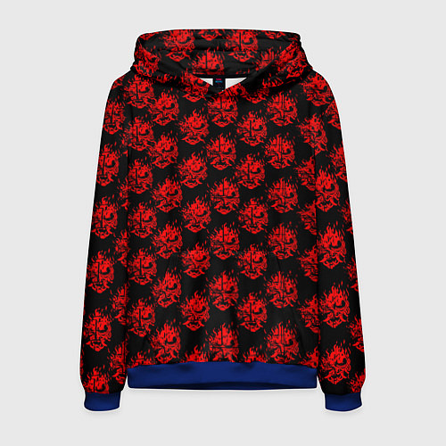 Мужская толстовка Cyberpunk 2077: Samurai Pattern / 3D-Синий – фото 1