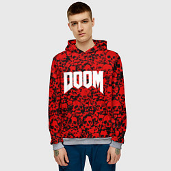 Толстовка-худи мужская DOOM: Blooded Skuls, цвет: 3D-меланж — фото 2