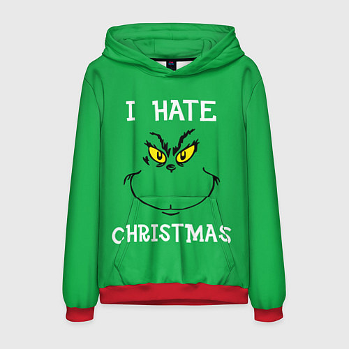 Мужская толстовка I hate christmas / 3D-Красный – фото 1