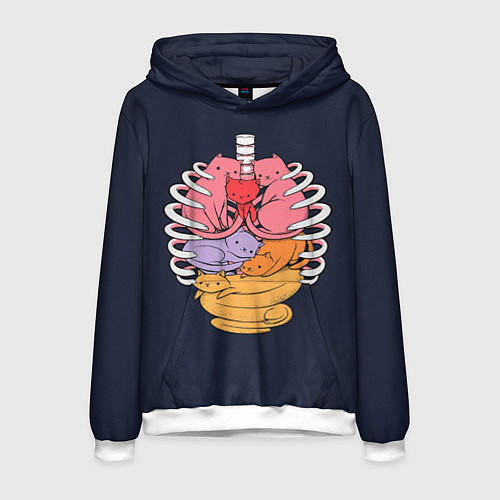 Мужская толстовка Внутри меня котики / 3D-Белый – фото 1