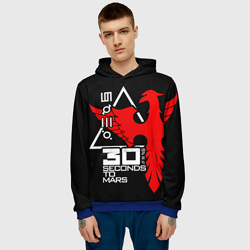 Мужская толстовка 30 Seconds to Mars / 3D-Синий – фото 3