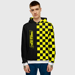 Толстовка-худи мужская Testing ASAP Rocky: Yellow Grid, цвет: 3D-белый — фото 2