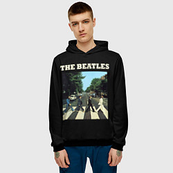 Толстовка-худи мужская The Beatles: Abbey Road, цвет: 3D-черный — фото 2