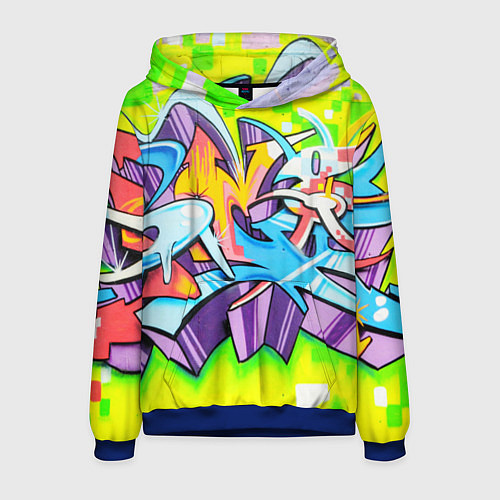 Мужская толстовка Неоновая кислота / 3D-Синий – фото 1