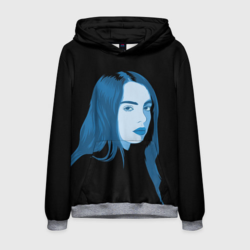 Мужская толстовка Billie Eilish: Blue Style / 3D-Меланж – фото 1