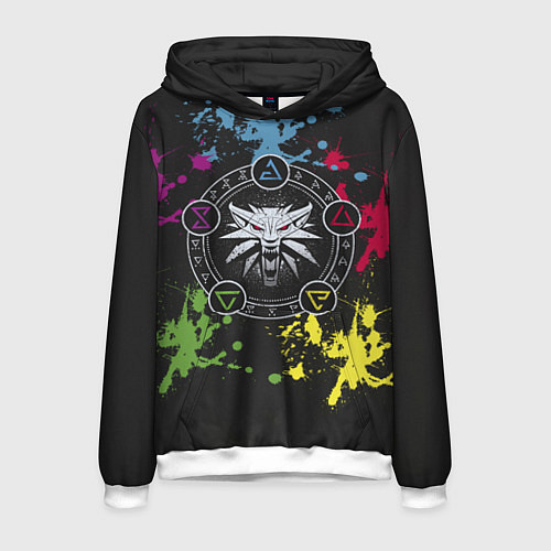 Мужская толстовка Ведьмак: Сила стихий / 3D-Белый – фото 1