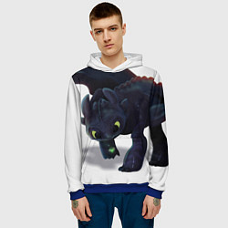 Толстовка-худи мужская Как приручить дракона, цвет: 3D-синий — фото 2