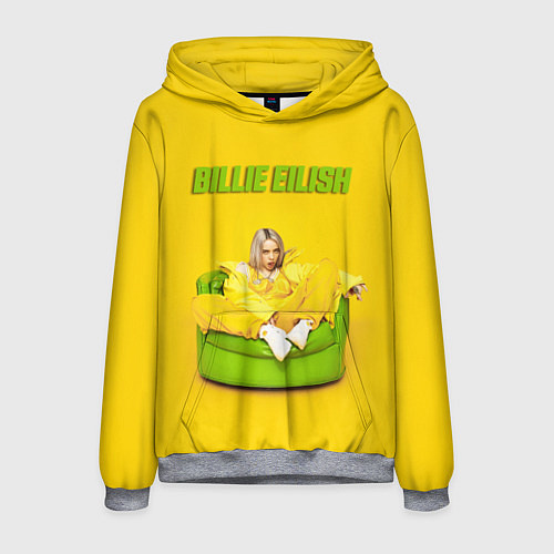 Мужская толстовка Billie Eilish: Yellow Mood / 3D-Меланж – фото 1