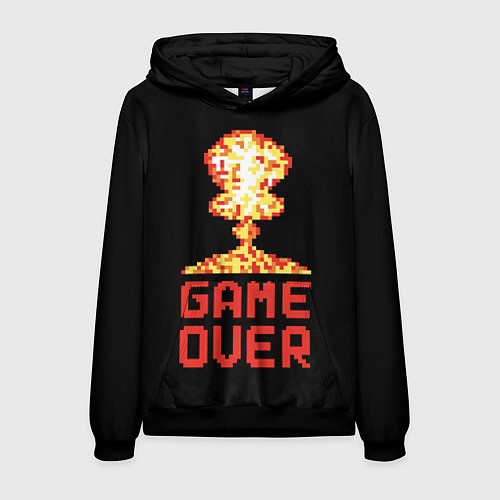 Мужская толстовка Game over - atomic explosion / 3D-Черный – фото 1