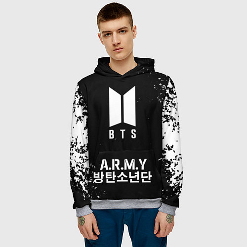 Мужская толстовка BTS ARMY / 3D-Меланж – фото 3