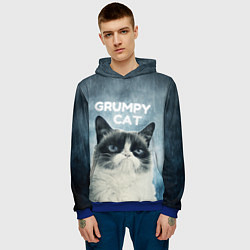 Толстовка-худи мужская Grumpy Cat, цвет: 3D-синий — фото 2
