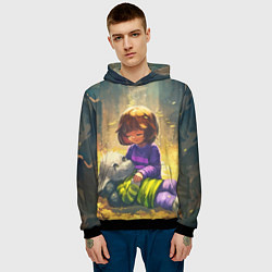 Толстовка-худи мужская Фриск и Азриэль, цвет: 3D-черный — фото 2