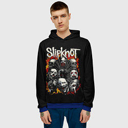 Толстовка-худи мужская Slipknot: Faces, цвет: 3D-синий — фото 2