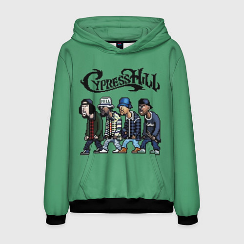 Мужская толстовка Cypress Hill - пиксели / 3D-Черный – фото 1